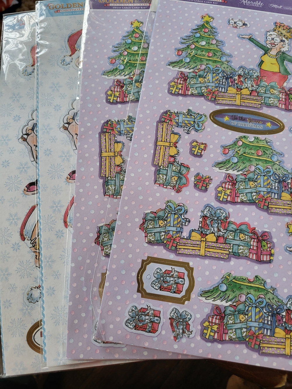 Christmas Die-Cut Sticker Sheets -4 Sheets - Golden Oldies From Hunkydory